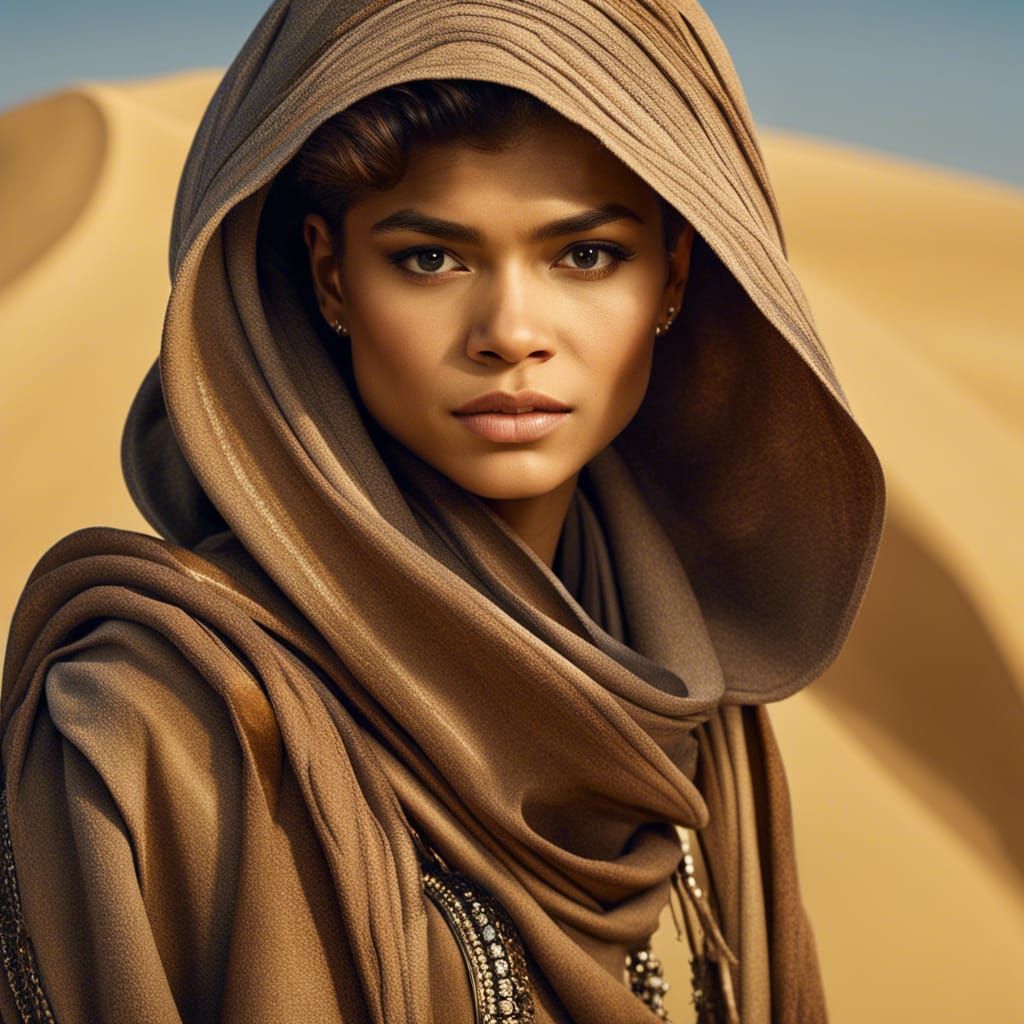 Zendaya in Dune: Professional Portrait on Arrakis