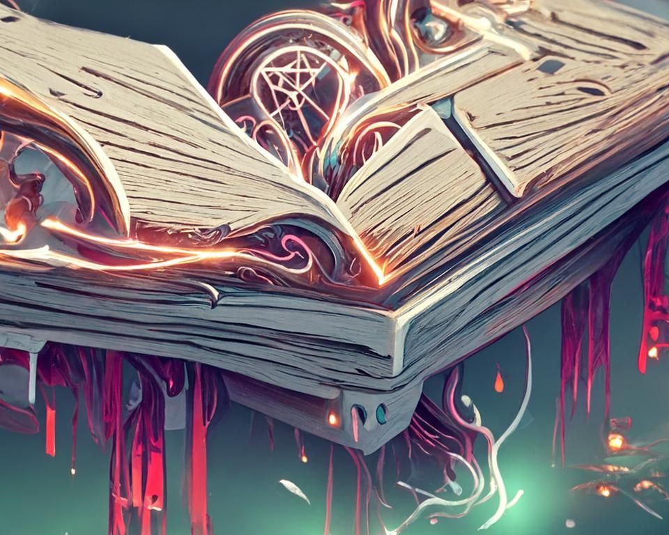 Mystical Tome of Dark Rituals in Digital Art