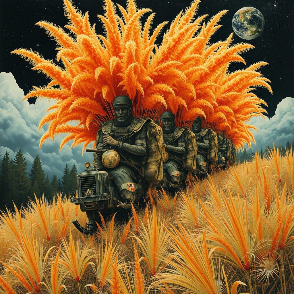 Ethereal Landscapes of Tangerine Grass