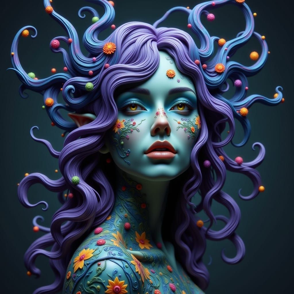 Detailed Portrait with Dynamic Lighting in 8K