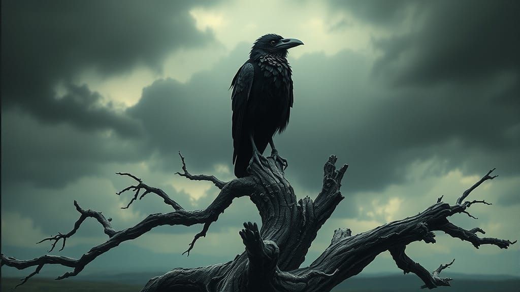 Raven in Moorland, Spectral Etching