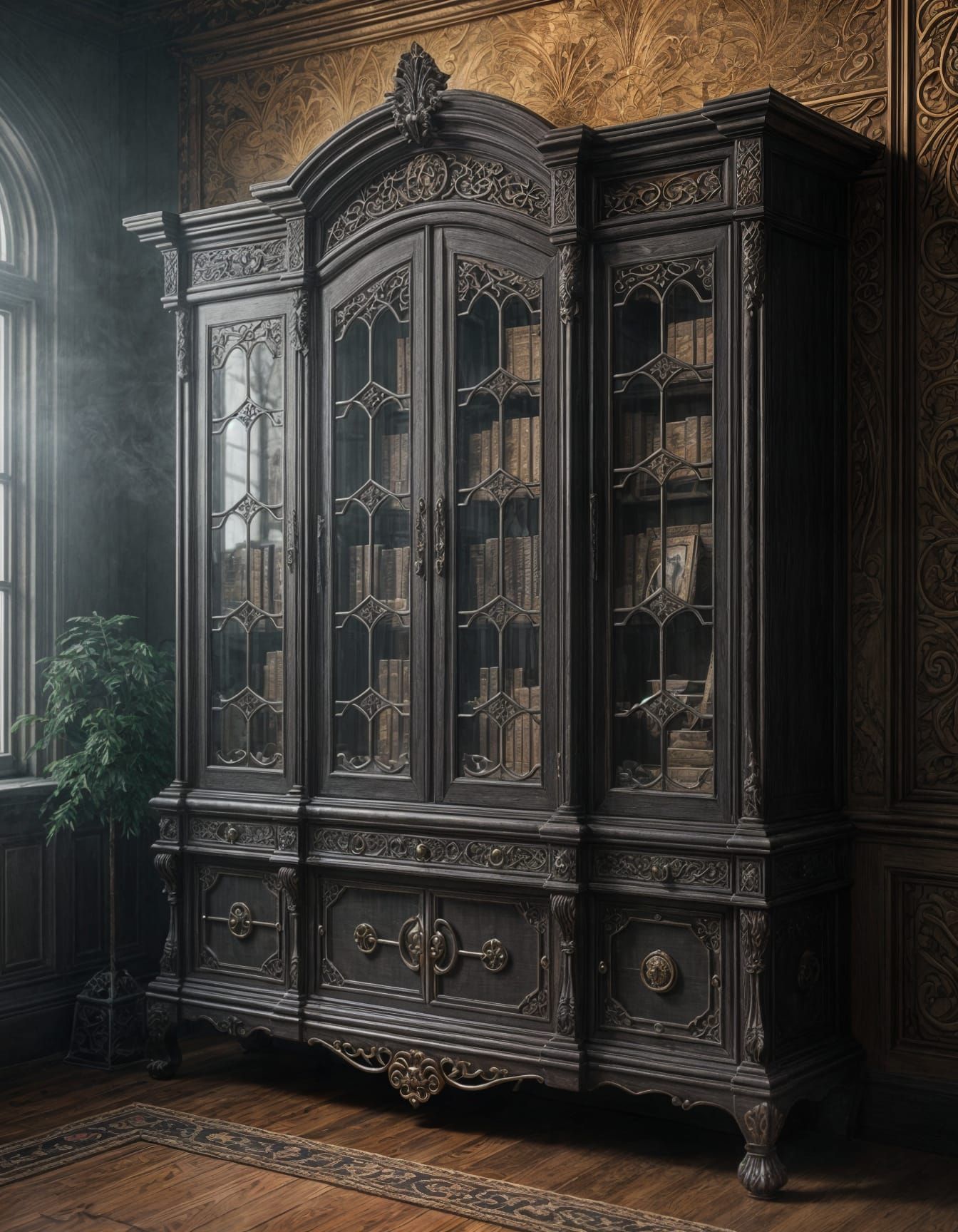 Mystical China Cabinet Reveals Whimsical Fantasy Realm