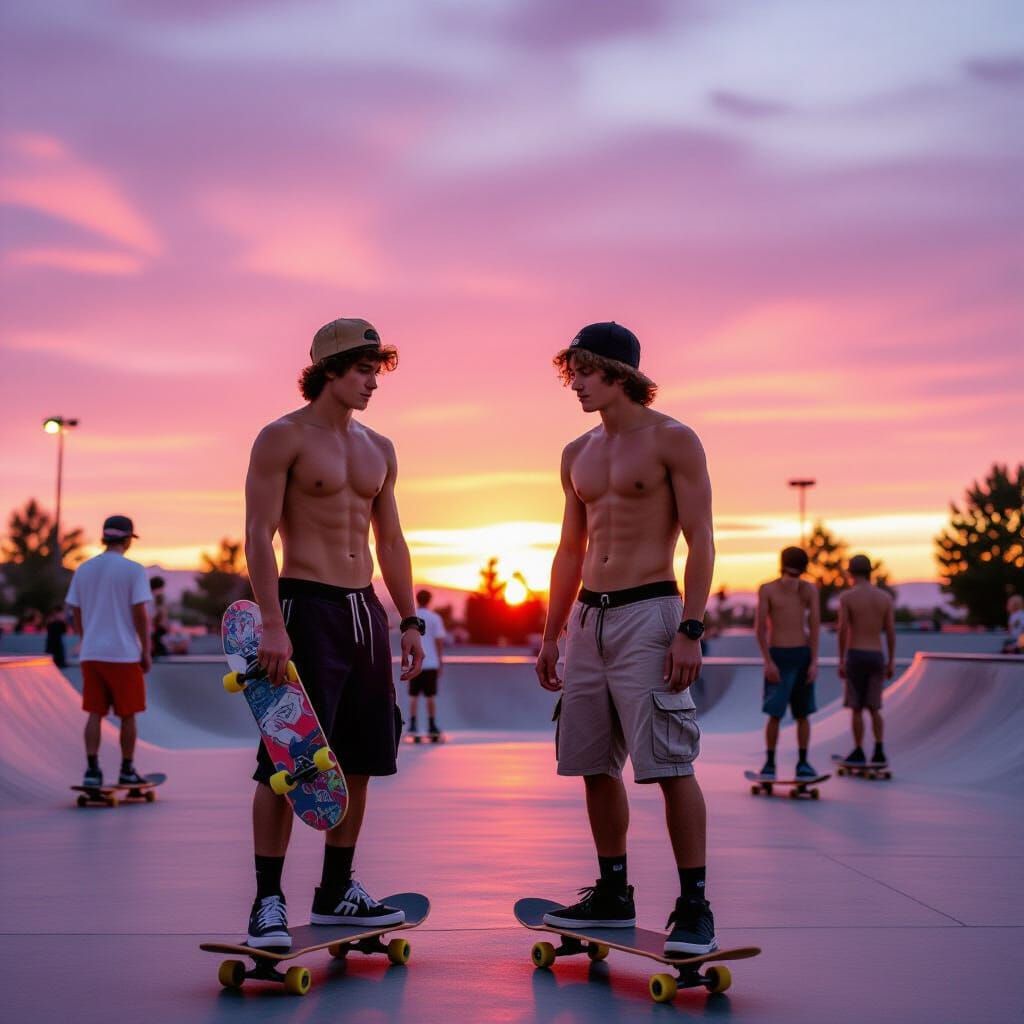 Skateboarding at Sunset