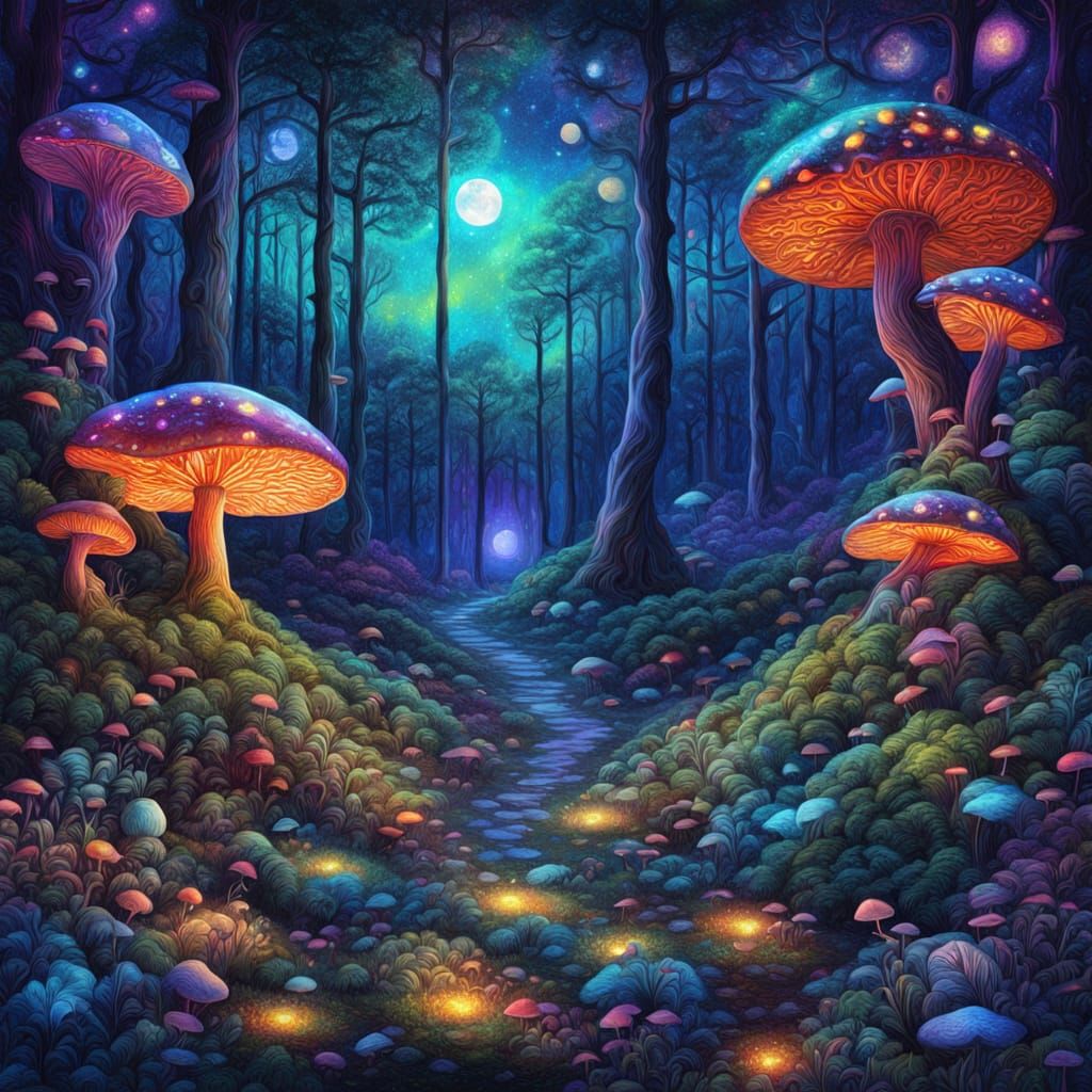 Cosmic Forest Under Many Full Moons