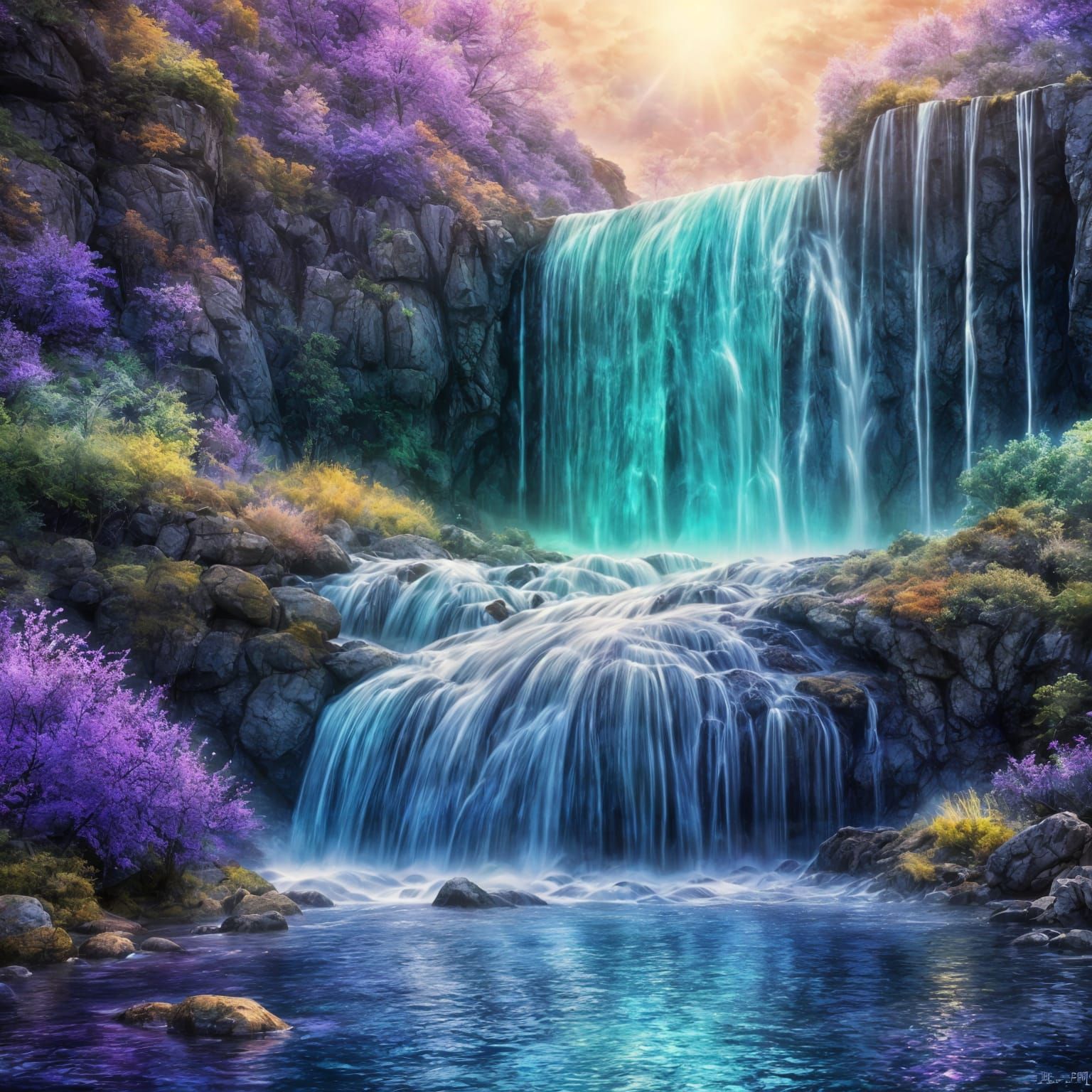 Surreal Waterfall Connects Moon to Earth