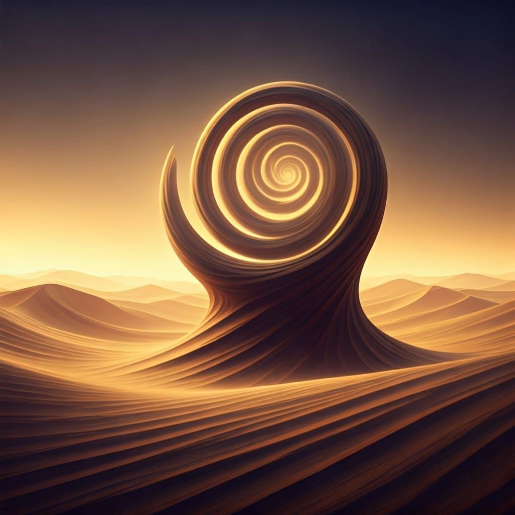 Ethereal Desert Vortex in Dreamy, Golden Light
