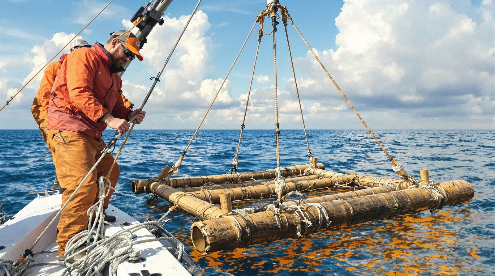 Fishermen Deploying FAD in Maritime Realism Style