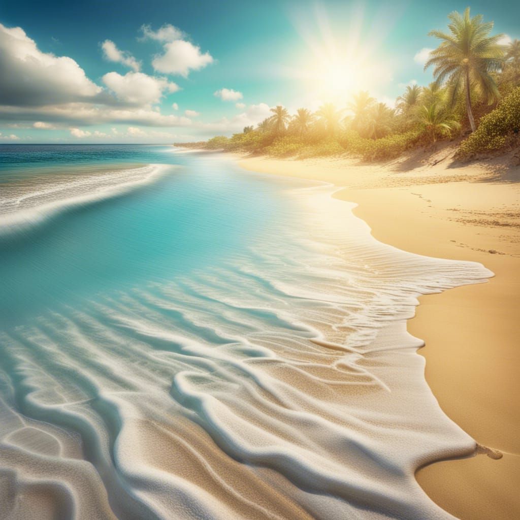 Beautiful beach on a sunny summer day