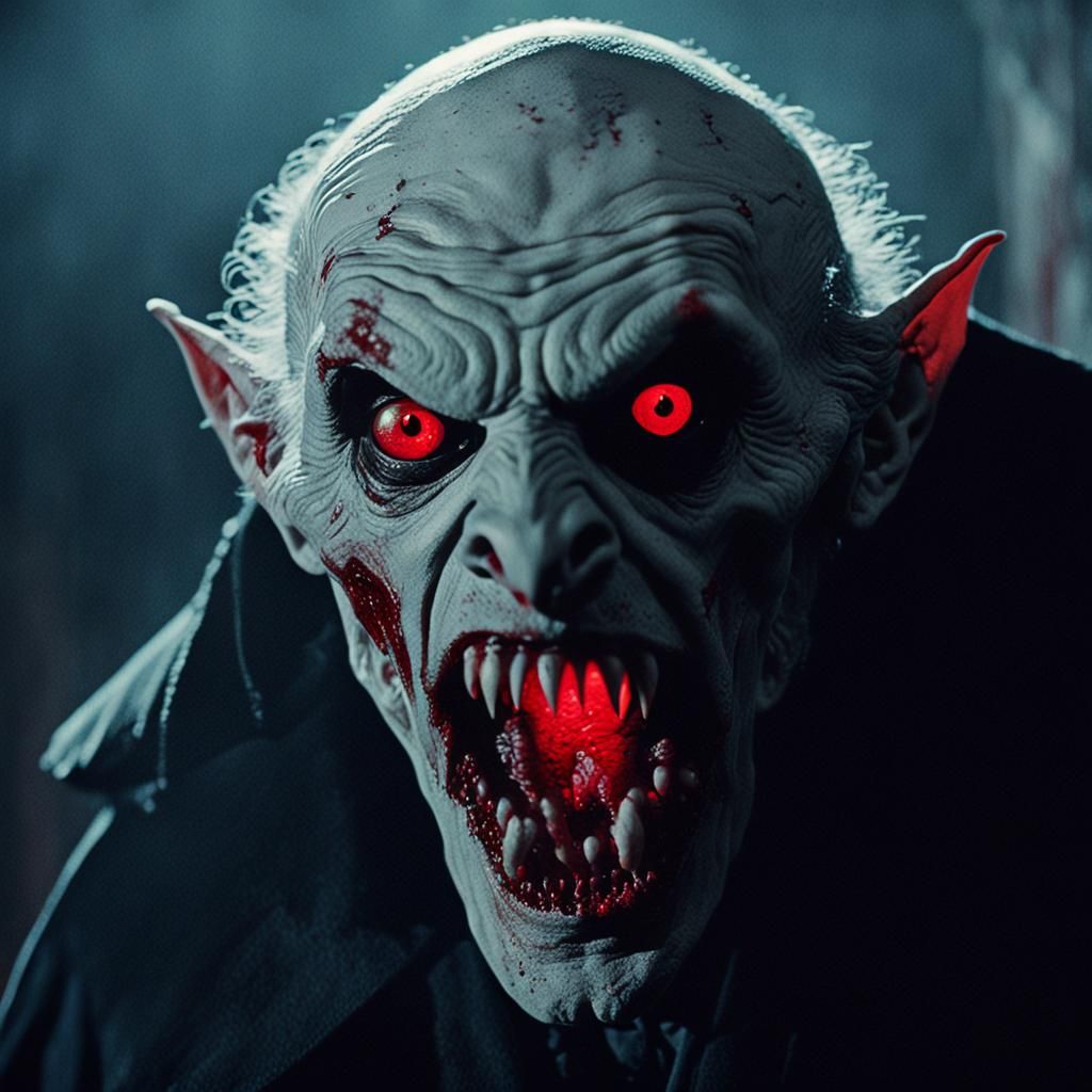 Victorian Vampire Emerging from Crypt in Horror Film