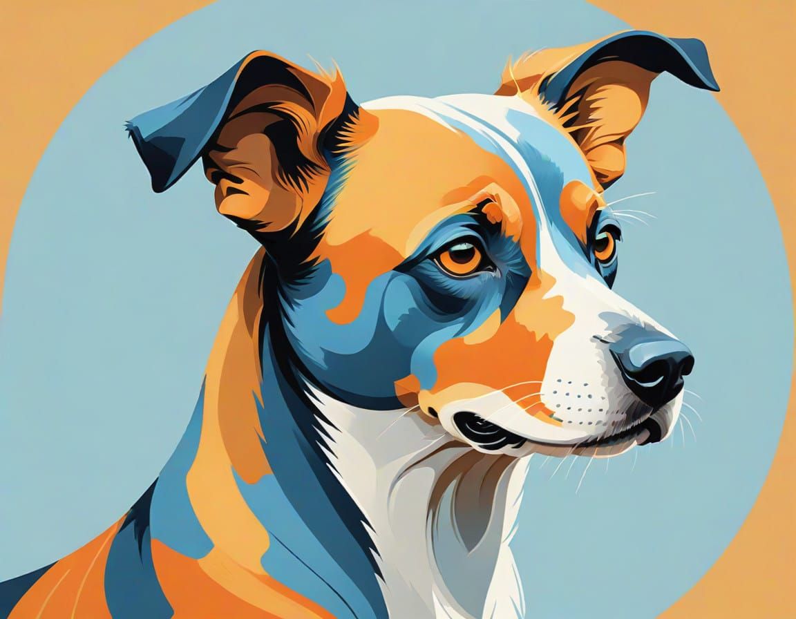 Stylized Canine Form in Whimsical Digital Art