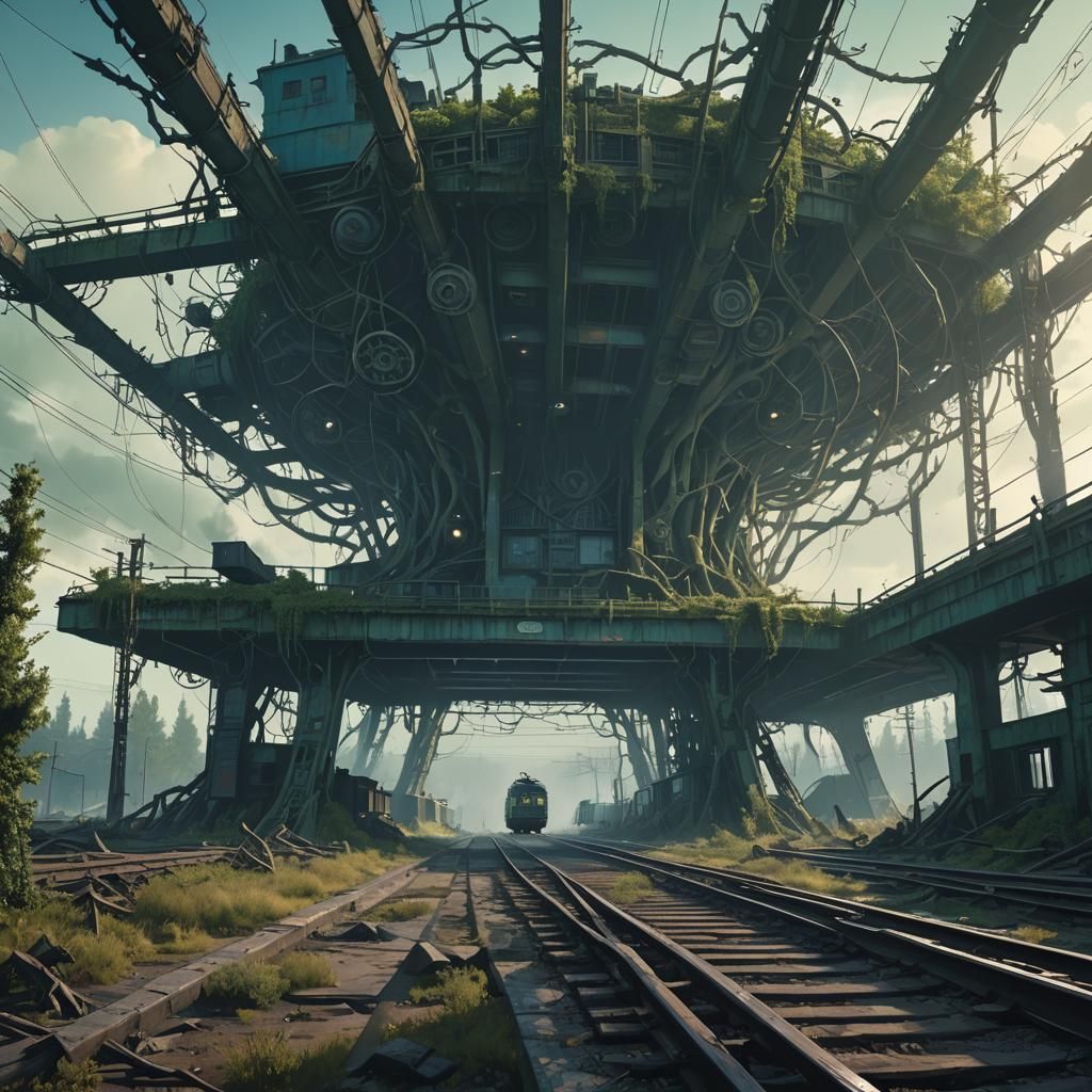 Post-Apocalyptic Chornobyl Station in Eerie Twilight
