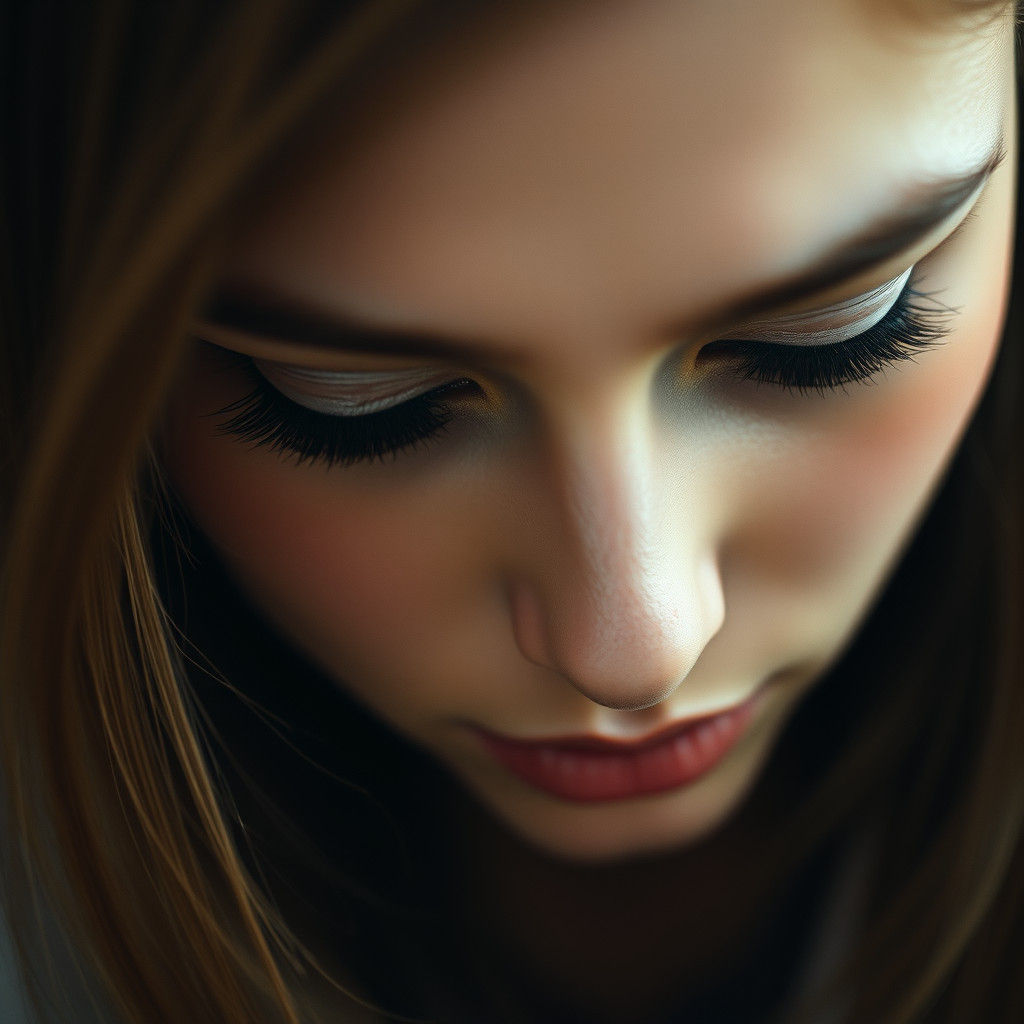 Contemplative Brown Eyes in Cinematic Film Style