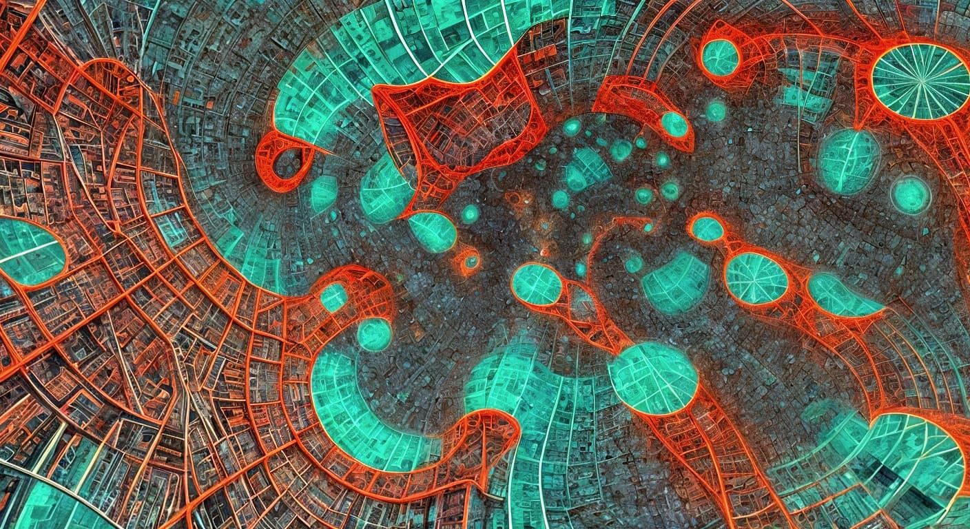 Abstract Masterpiece of Recursive Fractals and Data Decay