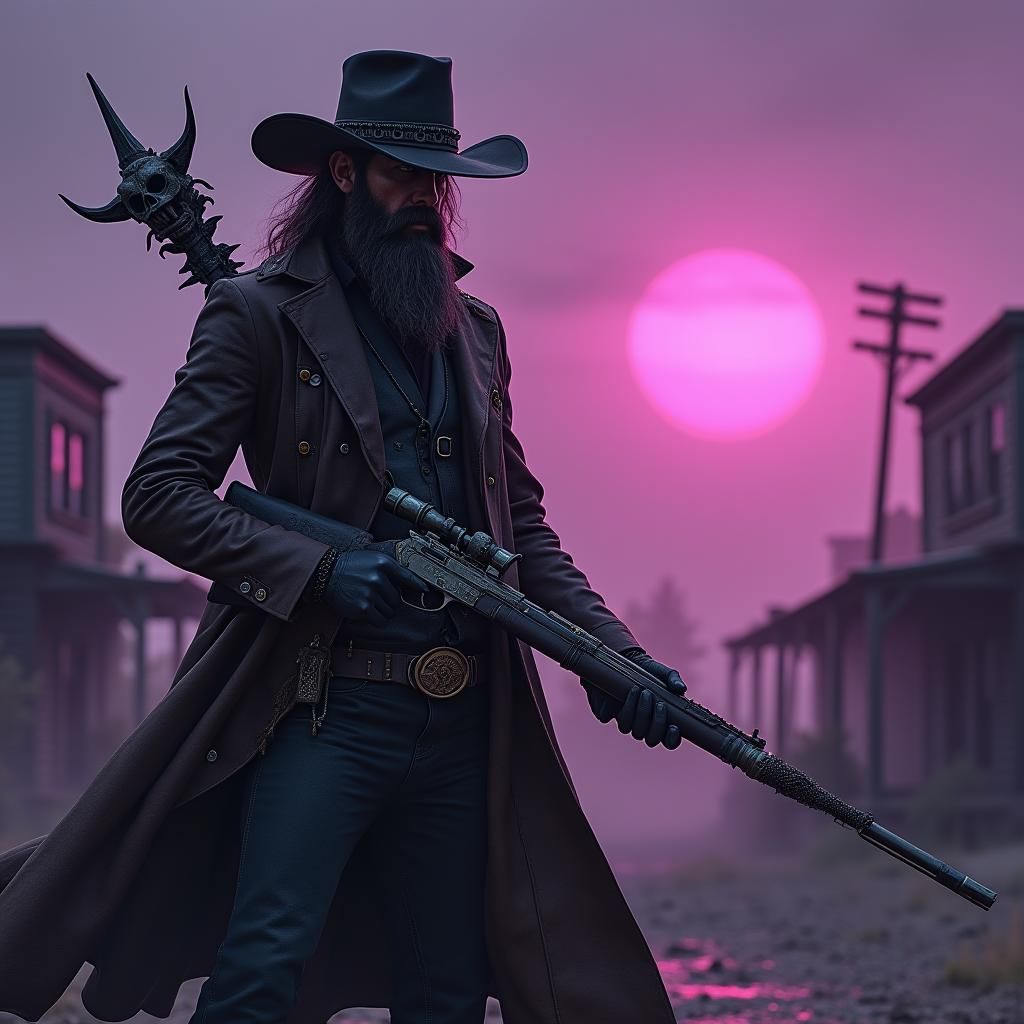 Western Witch Hunter in a Haunting Landscape