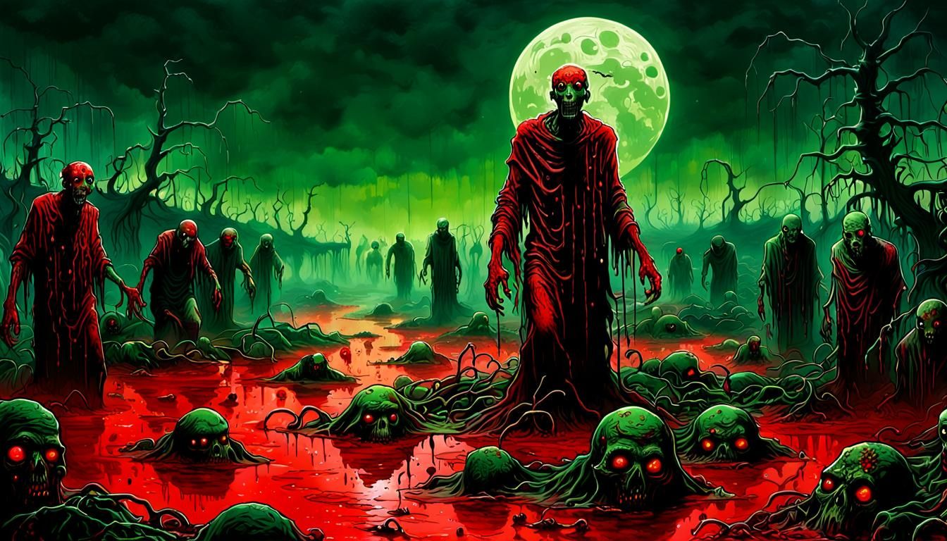 Creeper Zombie Horde in Sinister Swamp