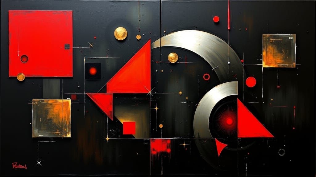 Surreal Geometric Renaissance Composition in Soft, Dreamy St...