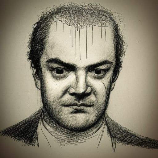 Sad Man in the Style of Roland Topor