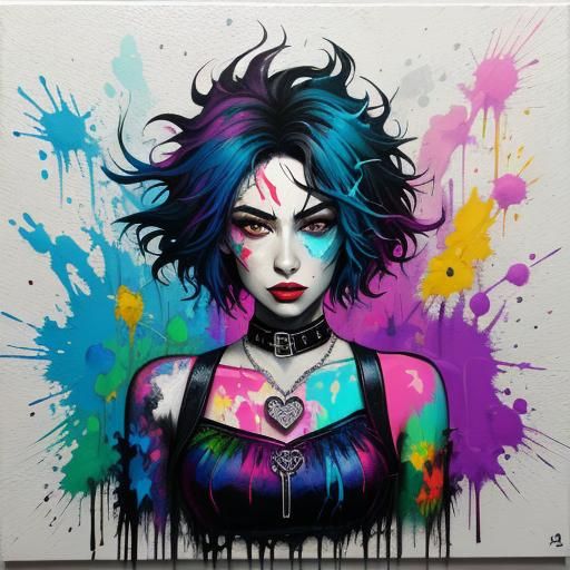 Colorful Polychromatic Graffiti Art with Melting Effects
