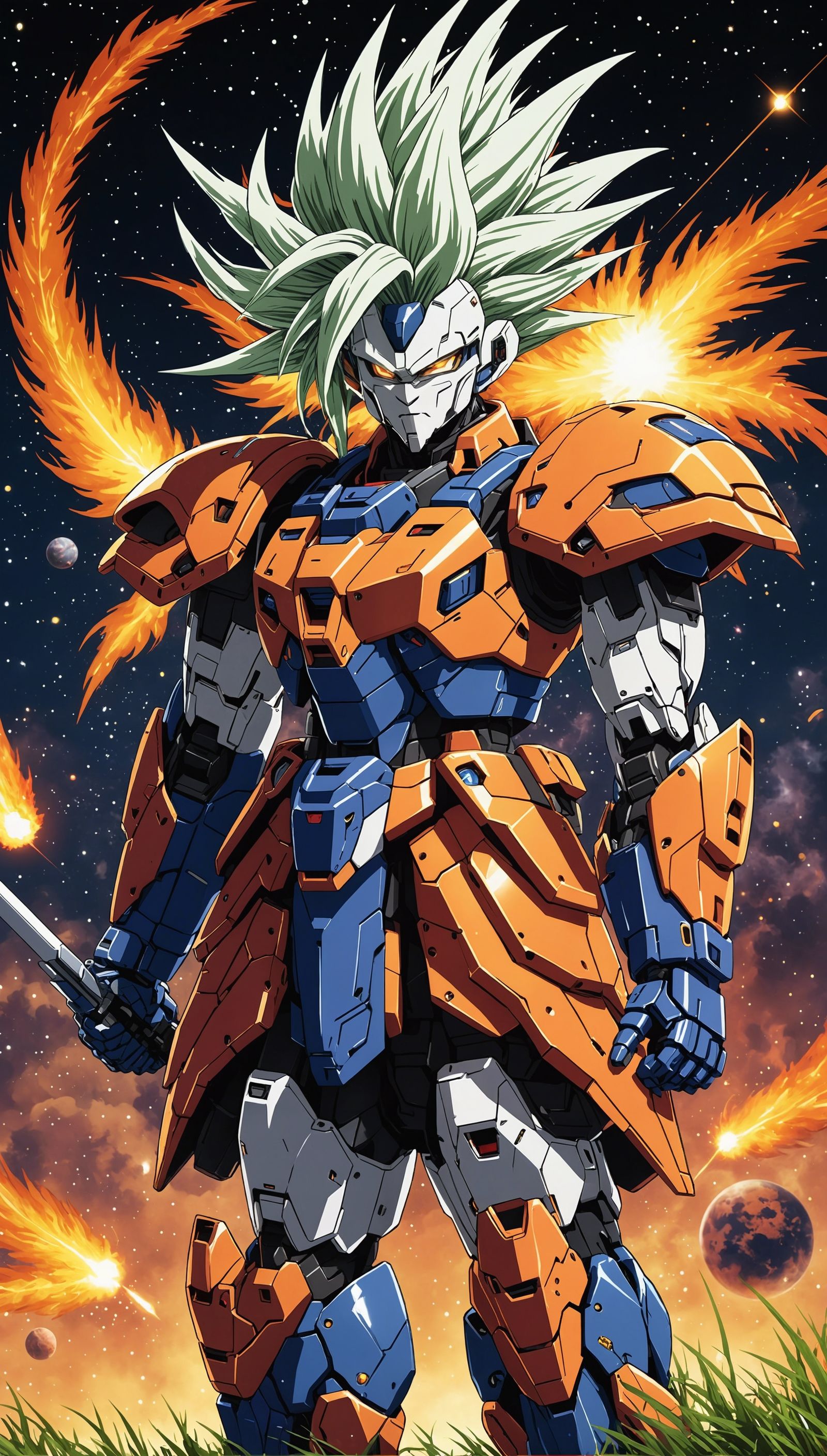 Warrior God with Alien Features and Firefly Beard