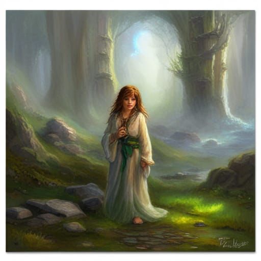 Halfling Druid in Ethereal Fantasy Style