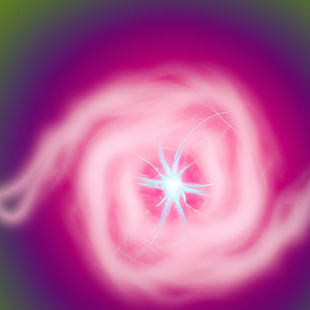 Radiant Pink Energy Particle in Watercolor Style