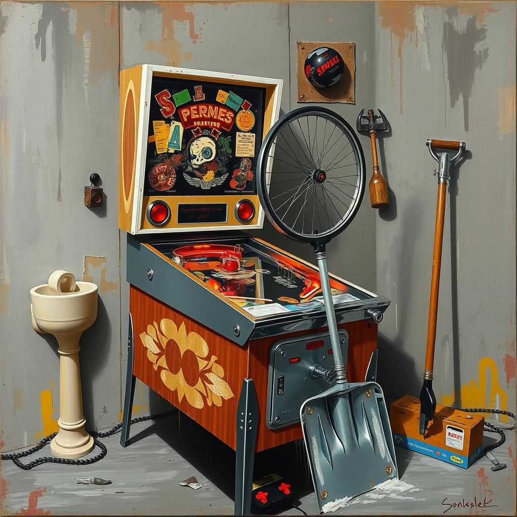 Dadaist Pinball Machine Inspired by Marcel Duchamp