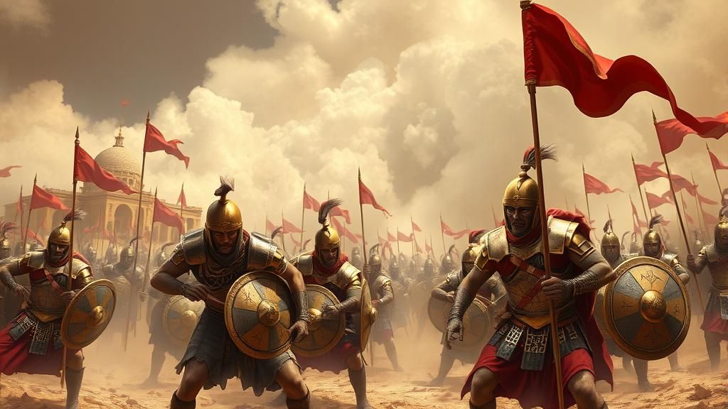Babylonian soldiers in battle invading the city of Askelon i...