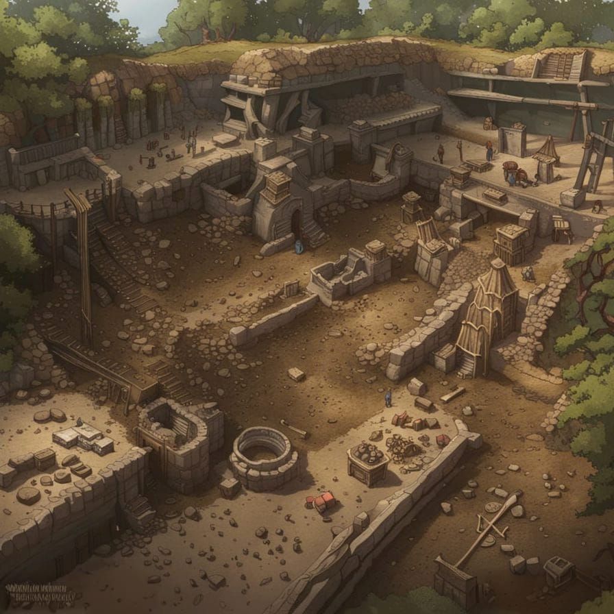 Archaeological Dig Site on Artstation