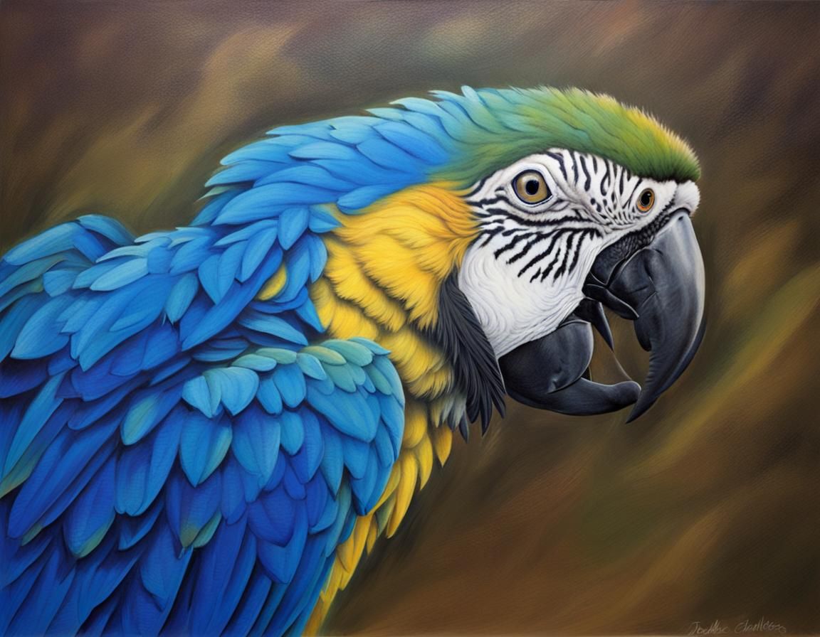 Pastel Blue and Gold Macaw Illustration