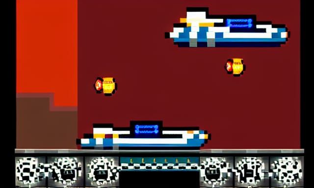 Spaceships Racing Video Game in Pixel Art