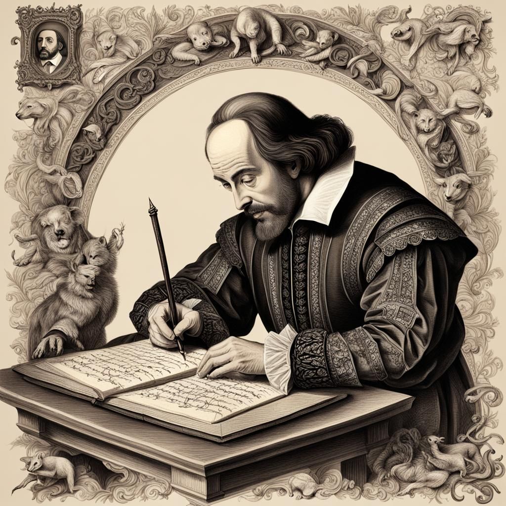 Shakespeare Writes a Play with Calligraphic Animals
