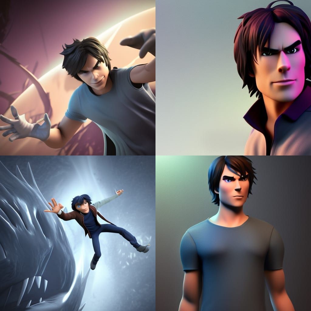 Damon Salvatore as Pixar 3D Digital Art