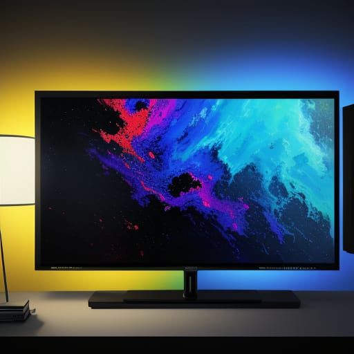 Hyperrealistic TV in Vibrant Oil Painting Style