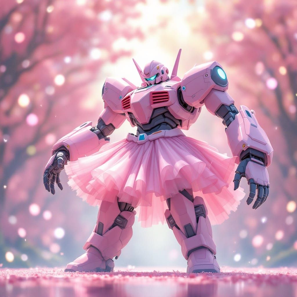 Mecha Robot Ballerina in Anime Style
