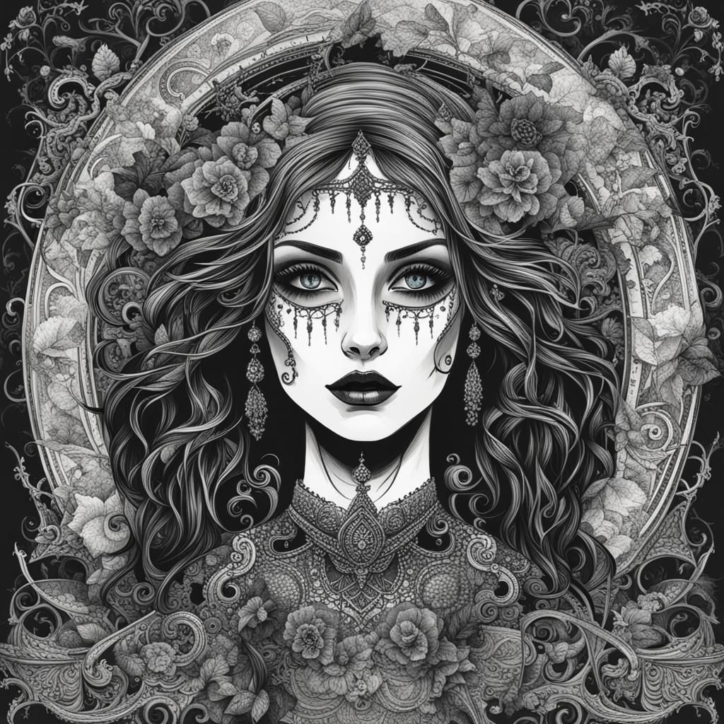 Elegant Gothic Woman Portrait