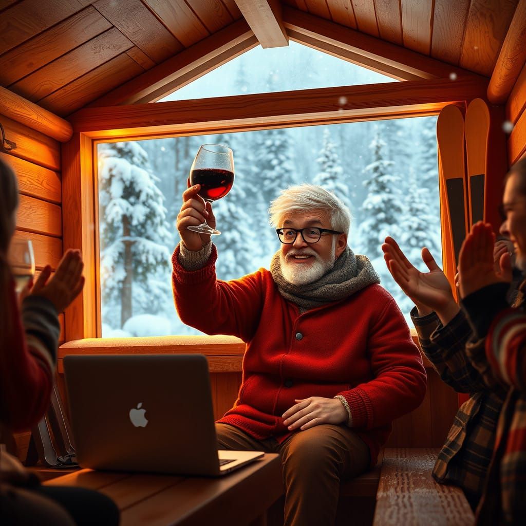 Youthful Programmer Toasts to Success in Whimsical Winter Wo...