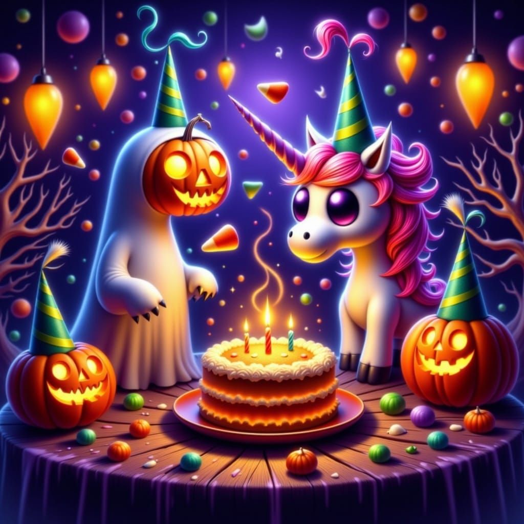 Whimsical Halloween Hybrid Creatures Celebrate Birthday