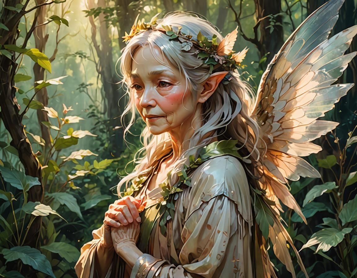 Anime Fairy Godmother in Painterly Style