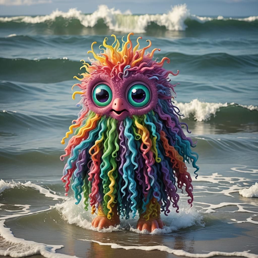Fuzzy Rainbow Cthulhu Emerges from the Sea