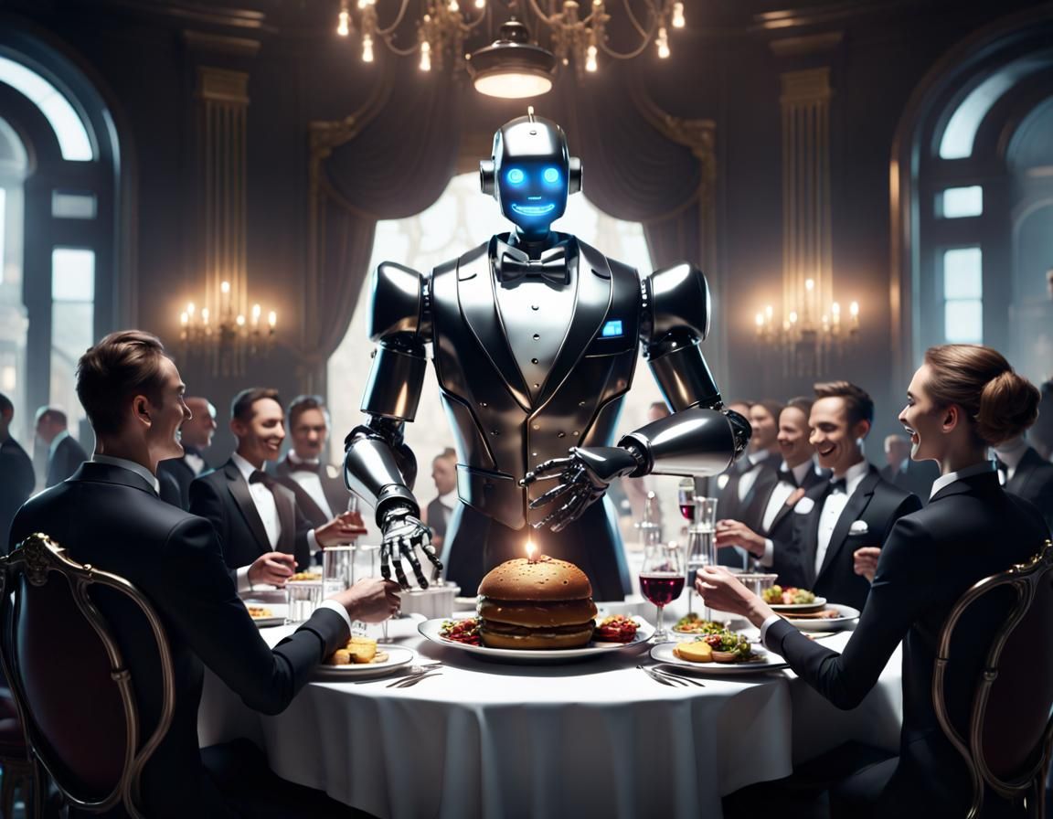 robot butler serving food #3
