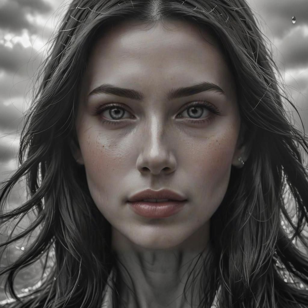 Striking Monochrome Portrait of a Woman in Pain