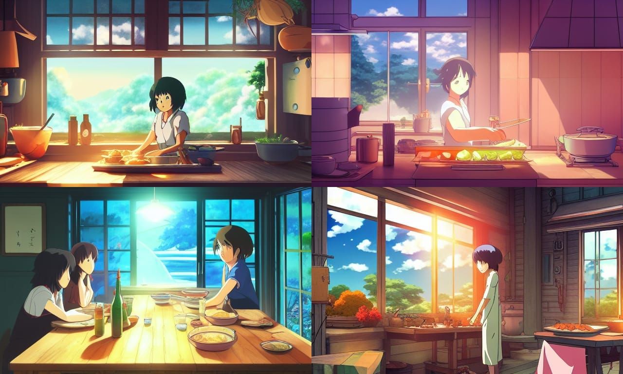 Cooked Food in Studio Ghibli Anime Style