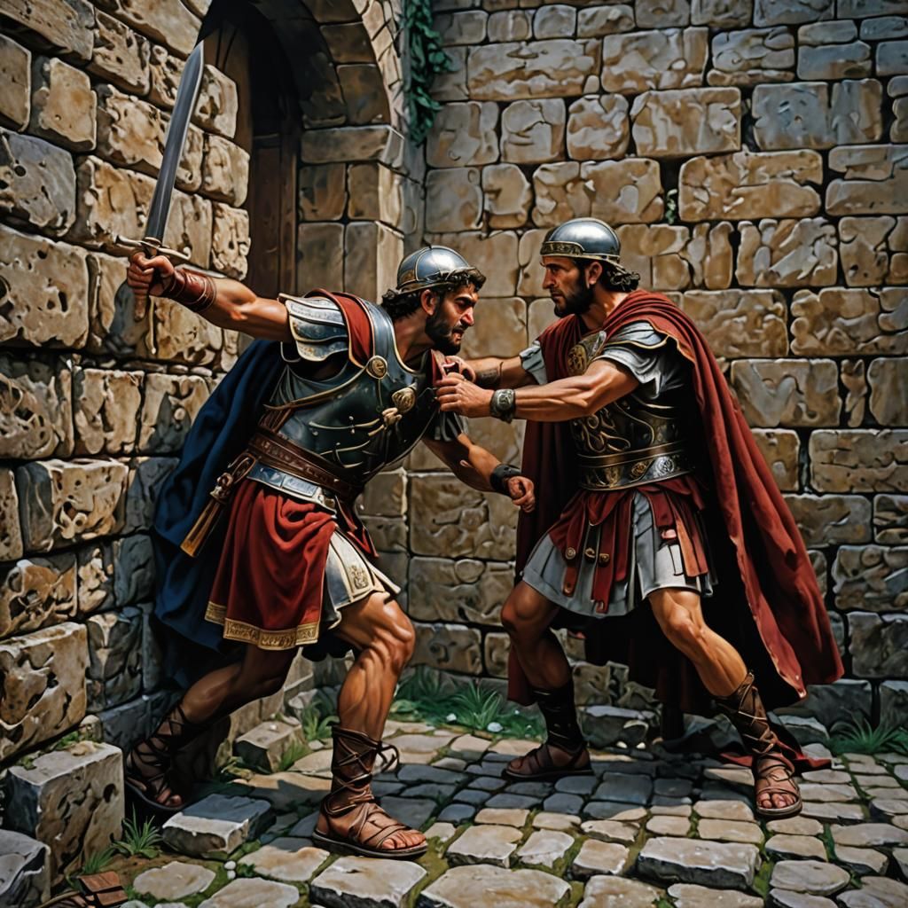 Realistic Roman Scene: Citizen Dispute and Violence