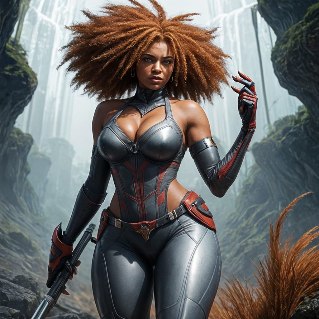 Exotic Pantherine Goddess in Gentle Evening Light