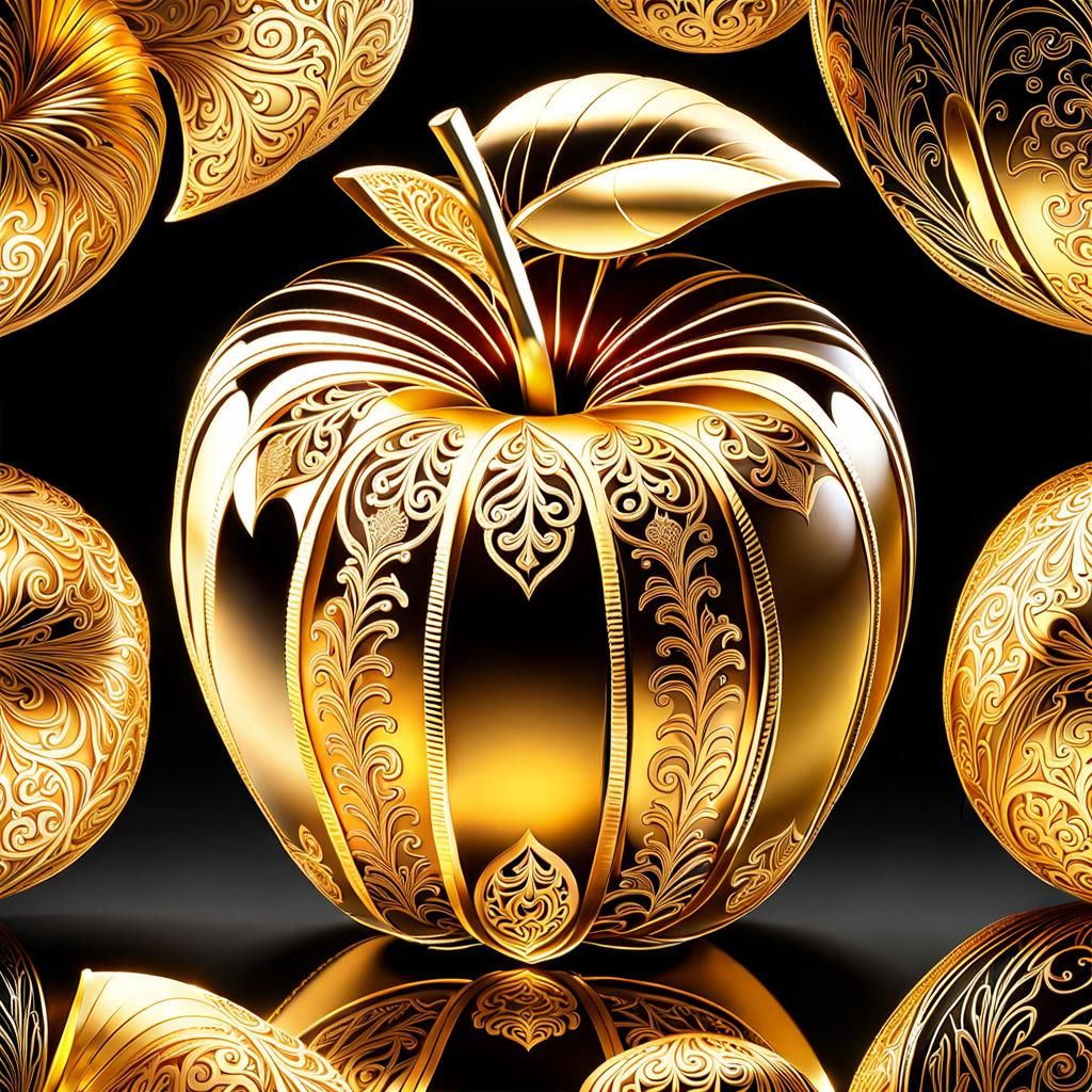 Golden Filigree Apple Casting a Spell