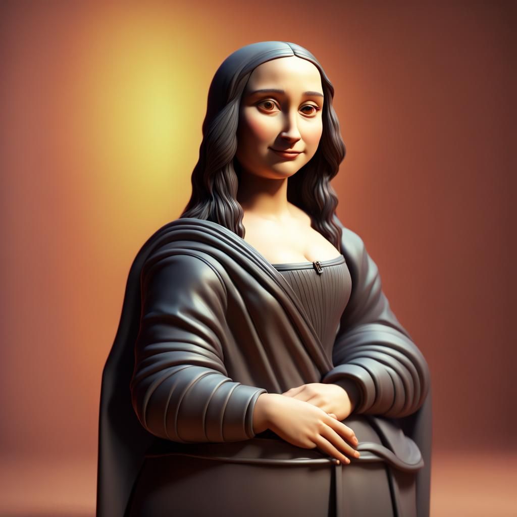 Mona Lisa Reimagined as 3D Pixar Concept Art