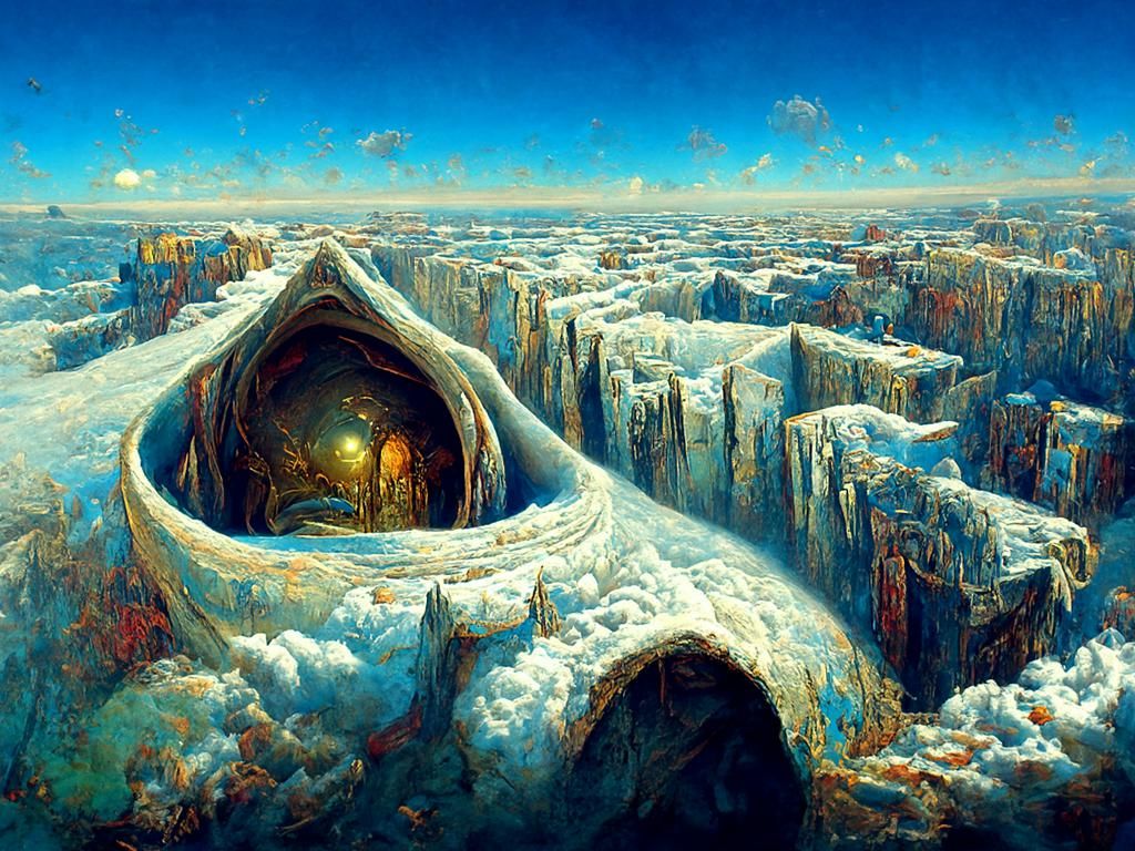 Galactic Portal in Frozen Tundra, Digital Art