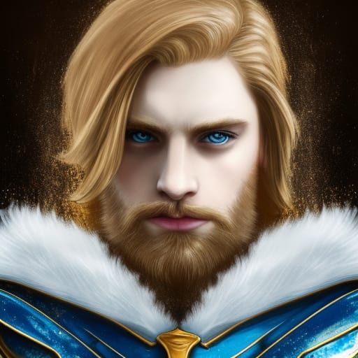 Handsome Young King in Golden Armor