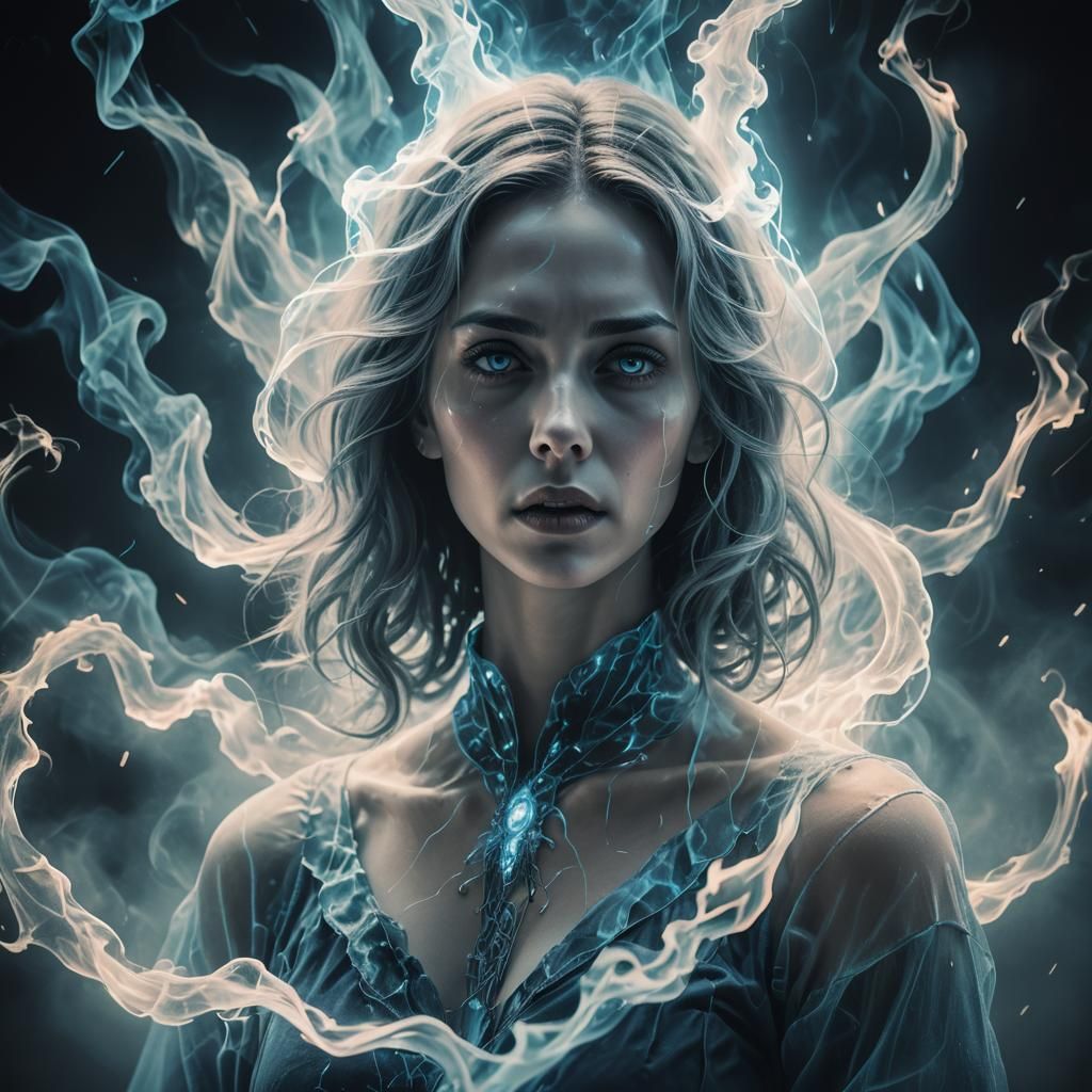 Translucent Ghost Portrait in Magic Realism