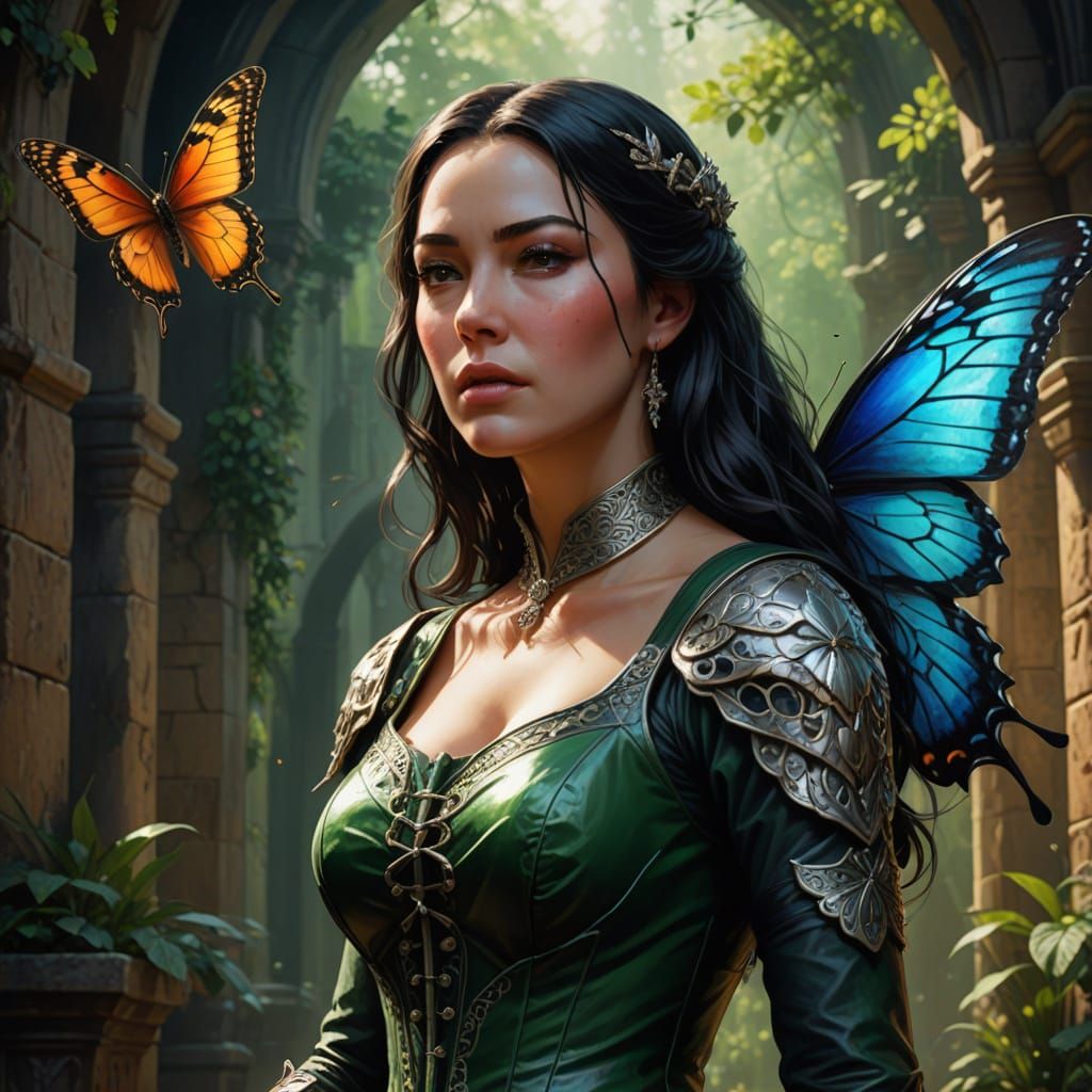 Medieval Noblewoman with Butterfly